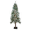 6' Pre-Lit Flocked Alpine Artificial Christmas Tree  Clear Lights Image 1