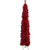 6' Pre-Lit Pencil Red Artificial Christmas Tree - Clear Lights Image 1