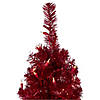 6' Pre-Lit Pencil Red Artificial Christmas Tree - Clear Lights Image 2