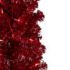 6' Pre-Lit Pencil Red Artificial Christmas Tree - Clear Lights Image 3