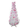 6' Pre-Lit White and Pink Pre-Decorated Pop-Up Artificial Christmas Tree Image 1