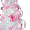 6' Pre-Lit White and Pink Pre-Decorated Pop-Up Artificial Christmas Tree Image 1