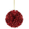 6" Red Glittered Pine Christmas Ball Ornament Image 1