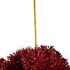6" Red Glittered Pine Christmas Ball Ornament Image 3