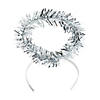 6" Silver Tinsel Angel Halos Plastic Headbands - 12 Pc. Image 1