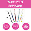 6" Stackable Point Multicolor Plastic Winter Pencils - 24 Pc. Image 2