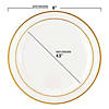 6" White with Gold Edge Rim Plastic Pastry Plates (240 plates) Image 2