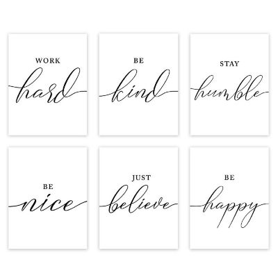 6 Work Hard Stay Humble Quotes 8.5x11in Image 1