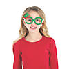 6" x 3 1/2" Santa & Elf Christmas Plastic Glitter Glasses - 12 Pc. Image 1