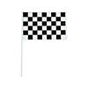 6" x 4" Bulk 72 Pc. Small Plastic Black &amp; White Checkered Flags Image 1