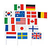 6" x 4" Bulk 72 Pc. Small Plastic Flags of All Nations Flags Image 1