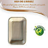 6" x 4" Rectangular Natural Palm Leaf Eco-Friendly Disposable Trays (100 Trays) Image 4