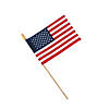 6" x 4" Small Cloth American Flags on Wooden Sticks - 12 Pc. Image 1