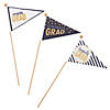 6" x 4" Small Congrats Grad Polyester Flags on Sticks - 12 Pc. Image 1
