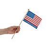 6" x 4" Small Memorial Day Cloth Flags on Wooden Sticks - 12 Pc. Image 1