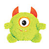 6" x 5" Halloween Fuzzy Green Stuffed One-Eyed Monsters - 12 Pc. Image 1