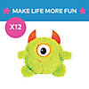 6" x 5" Halloween Fuzzy Green Stuffed One-Eyed Monsters - 12 Pc. Image 2