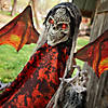 60 1/4" Animated & Light-Up Red Skeletal Reaper with Wings Hanging Decoration Image 2