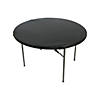 60" Black Fitted Round Plastic Tablecloth Image 1