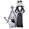 60" Blow Up Inflatable Nightmare Before Christmas Jack Skellington & Zero with House Outdoor Halloween Yard Decoration Image 1