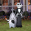 60" Blow Up Inflatable Nightmare Before Christmas Jack Skellington & Zero with House Outdoor Halloween Yard Decoration Image 2