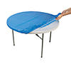 60" Diam. Bold Blue Fitted Round Disposable Plastic Tablecloth Image 1
