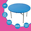 60" Diam. Bold Blue Fitted Round Disposable Plastic Tablecloth Image 2