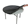 60" Diam. Dark Black Fitted Round Disposable Plastic Tablecloth Image 1