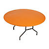 60" Orange Fitted Round Plastic Tablecloth Image 1