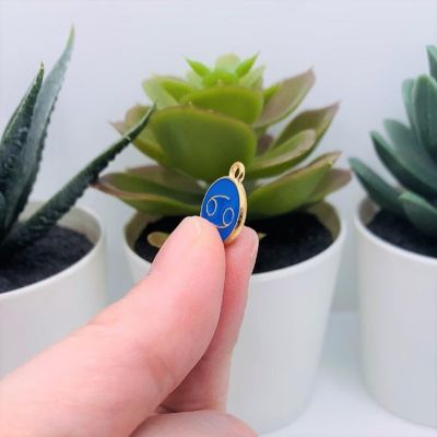 60 Pcs Blue Round Zodiac Charms Image 3