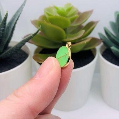 60 Pcs Light Green Round Zodiac Charms Image 3