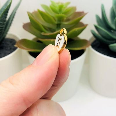 60 Pcs White Astrology Heart Charms Image 2