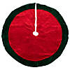 60" Red Traditional Christmas Tree Skirt with Green Border Trim Image 1