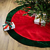 60" Red Traditional Christmas Tree Skirt with Green Border Trim Image 1