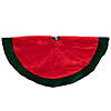 60" Red Traditional Christmas Tree Skirt with Green Border Trim Image 4
