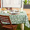 60" X 84" Artichoke Green  Floral Print Outdoor Tablecloth Image 2