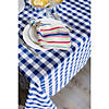 60" X 84" Navy/White Checkers Tablecloth Image 1