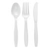 600 Pc. White Disposable Plastic Cutlery Set - Spoons, Forks and Knives (200 Guests) Image 1