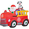 61" Blow Up Inflatable Santa Driving Fire Truck Outdoor Yard Decoration Image 1