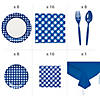 65 Pc. Blue Gingham Disposable Tableware Kit for 8 Guests Image 1
