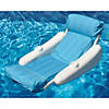 66-Inch Inflatable Blue and White Swimming Pool Floating Lounge Seat Image 1