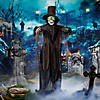 66" Light-Up Standing Black Skeleton Halloween Decoration Image 1