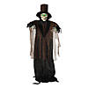 66" Light-Up Standing Black Skeleton Halloween Decoration Image 1