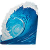 66" Surf Wave Cardboard Cutout Stand-Up Image 1