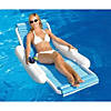 66" White and Blue Rippled Float Sunchaser Swimming Pool Lounge Chair Image 2