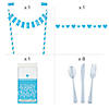 67 Pc. Blue Heart Baby Shower Tableware Kit for 8 Guests Image 2