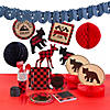 67 Pc. Buffalo Plaid Birthday Party Tableware Kit for 8 Guests Image 1