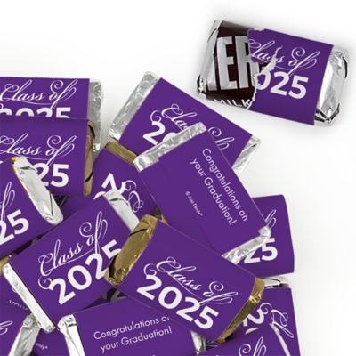 68 Pcs Purple Graduation Candy Party Favors Class of 2025 Hershey's Miniatures Chocolate (Approx. 68 Pcs) Image 1