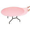 68" Pink Fitted Round Plastic Tablecloth Image 1