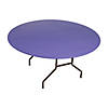 68" Purple Fitted Round Plastic Tablecloth Image 1